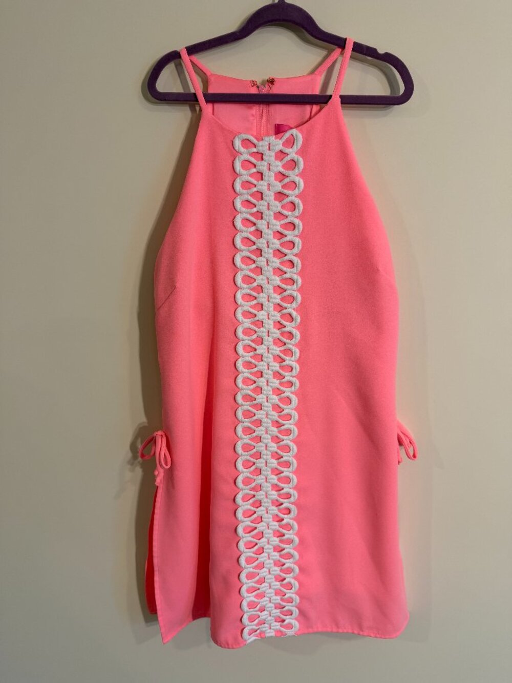 Lilly Pulitzer Shift Dress Skort Romper Size 4 Pink Soutache Trim